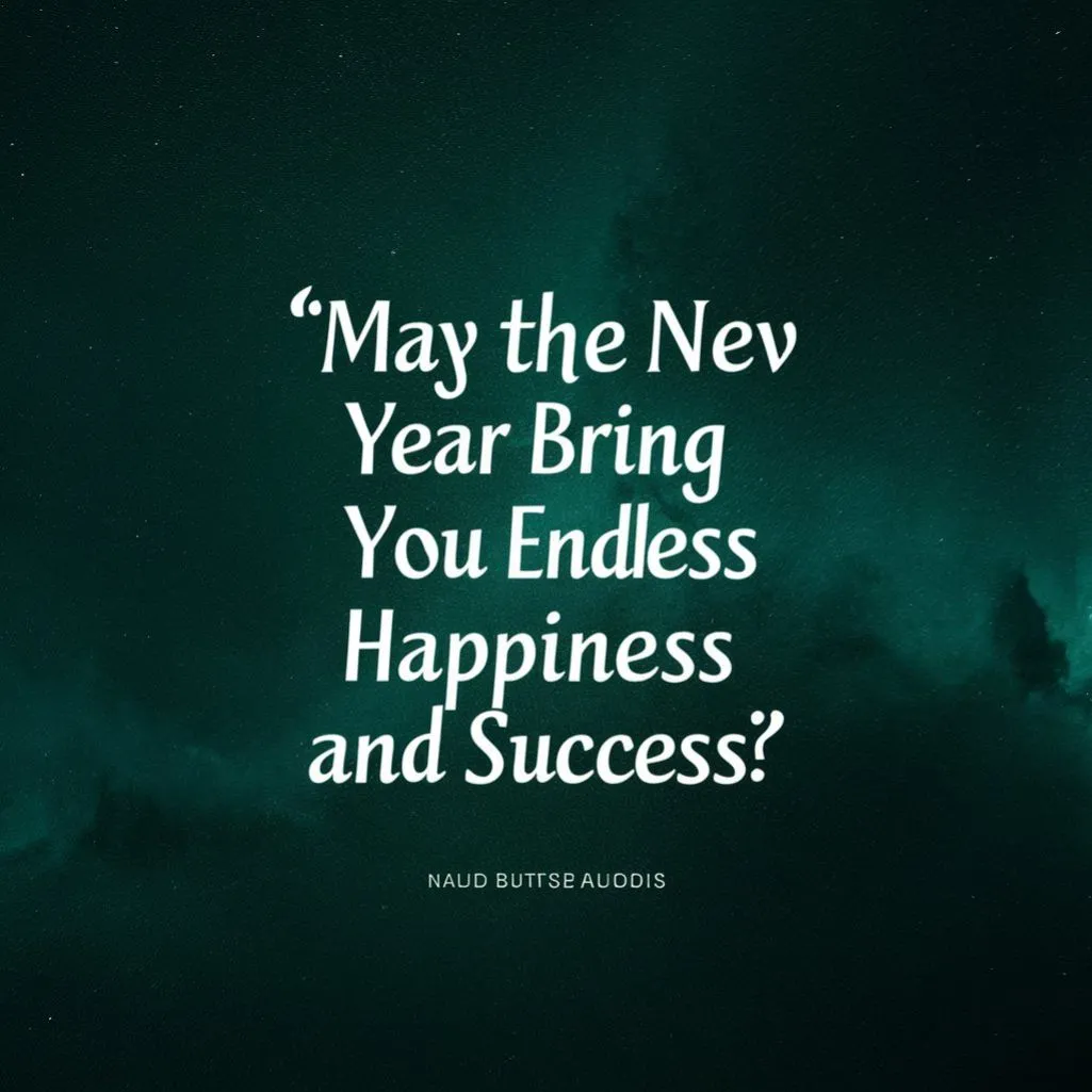  "May the new year bring you endless happiness and success!"