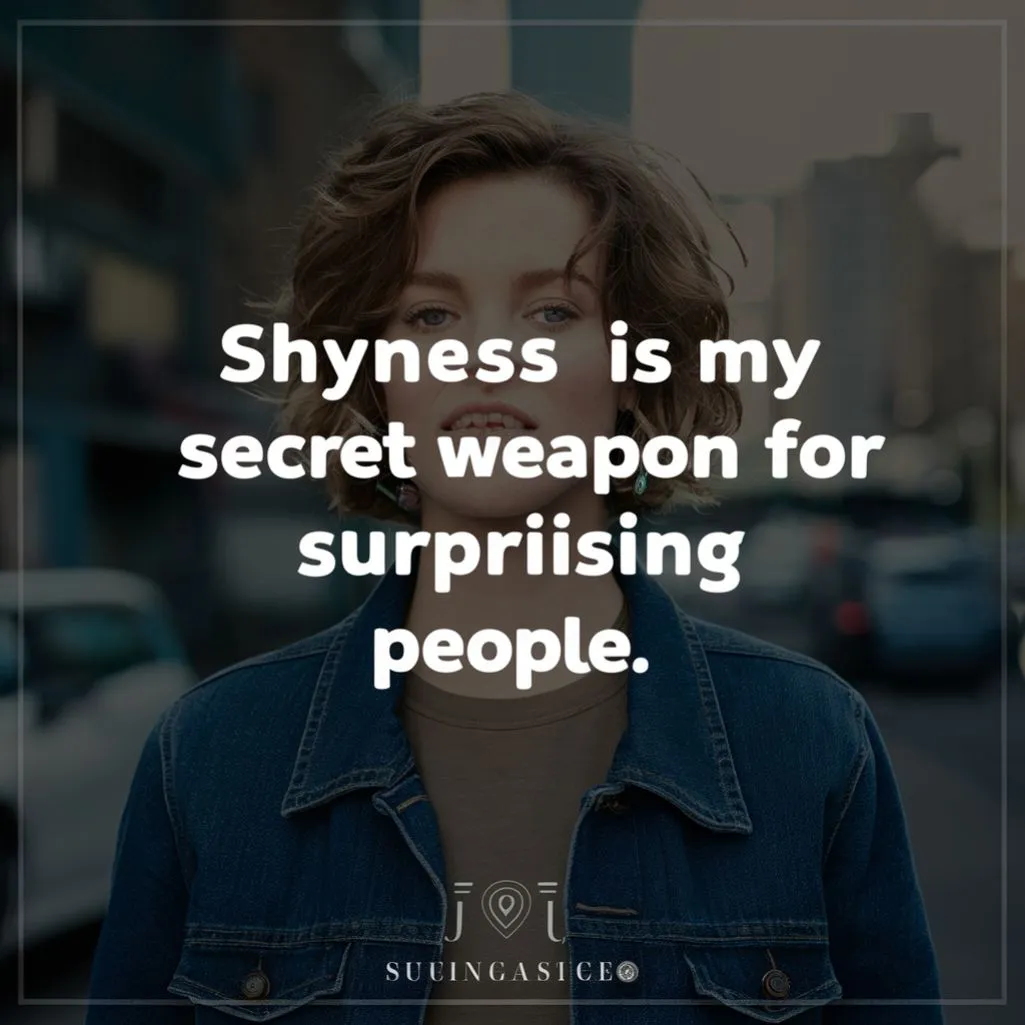 "Shyness is my secret weapon for surprising people."