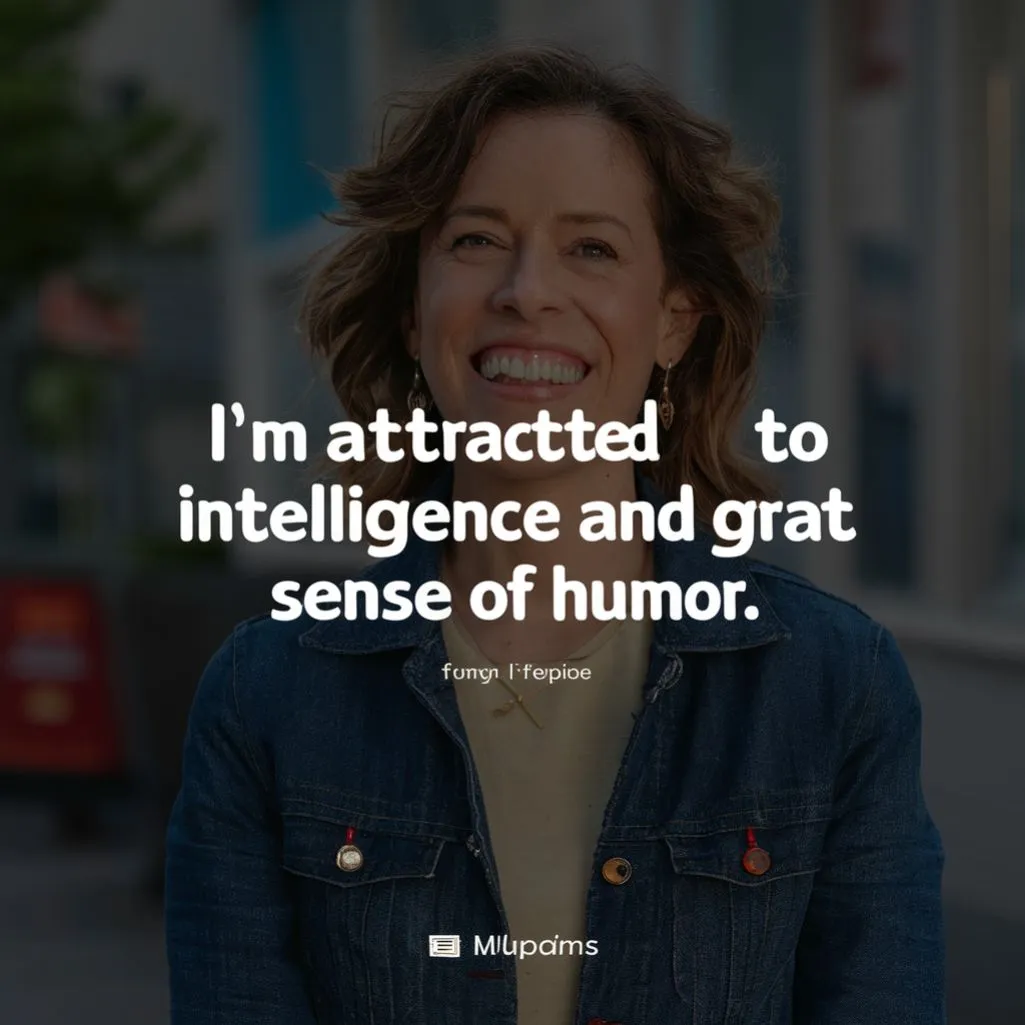 "I'm attracted to intelligence and a great sense of humor."