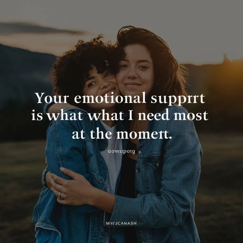 Your emotional support is what I need most at the moment.