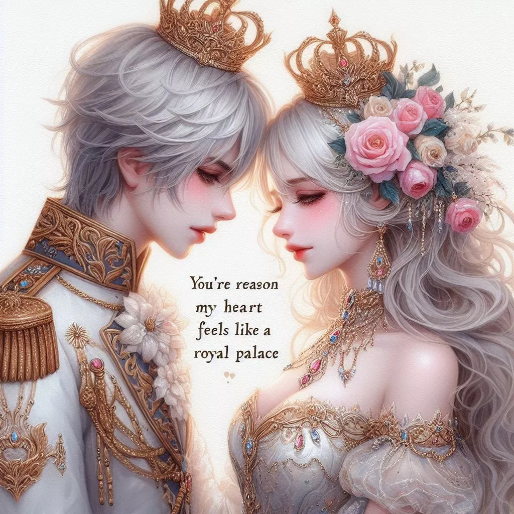 "You're the reason my heart feels like a royal palace