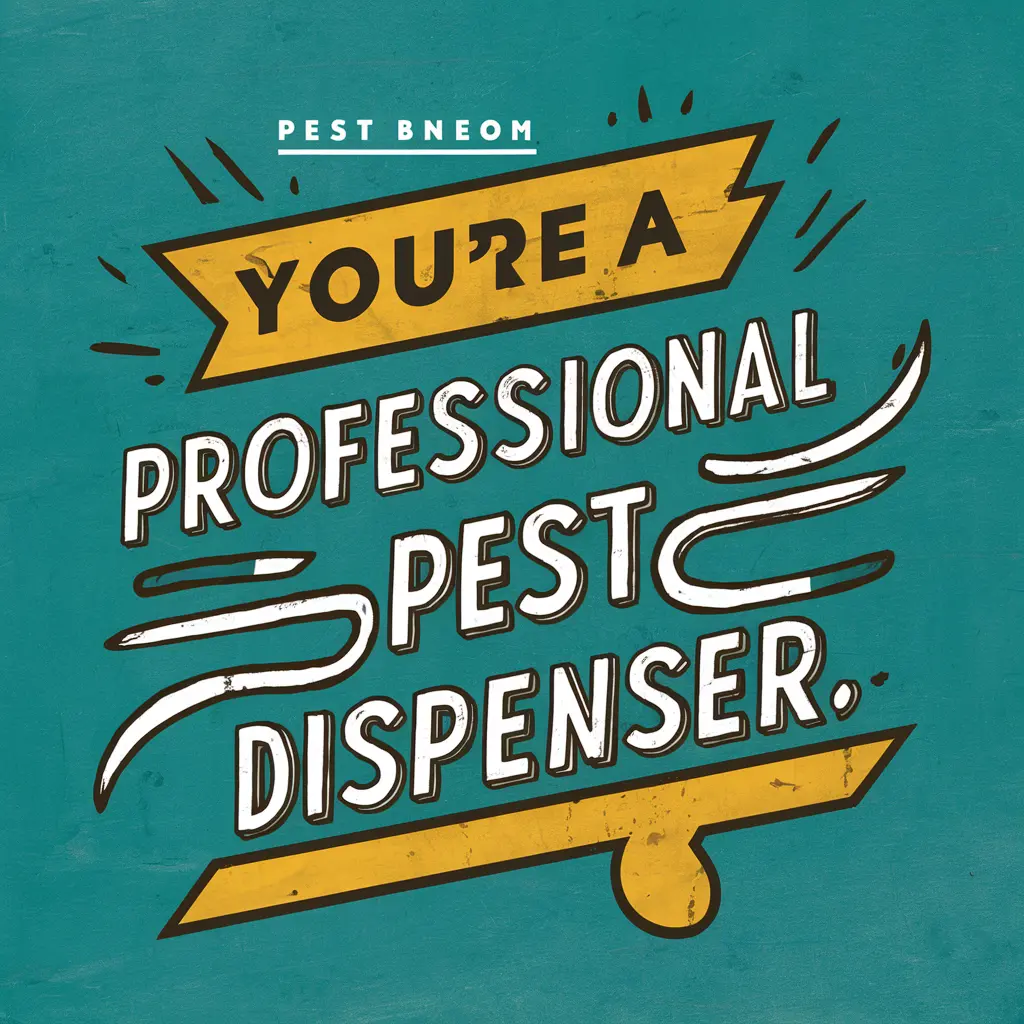 'You’re a professional pest dispenser.
