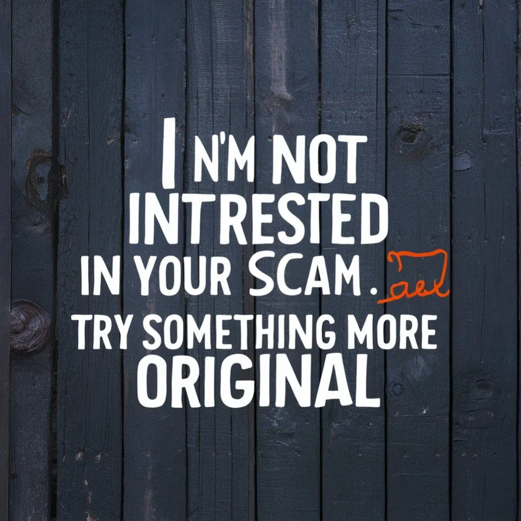 I'm Not Interested in Your Scam. Try Something More Original.