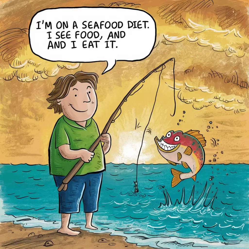 I'm on a seafood diet. I see food, and I eat it.